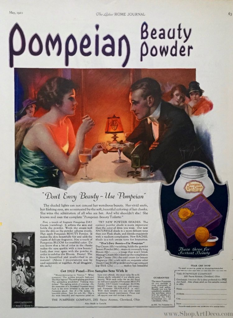 1920s Advertising || Vintage Pompeian Beauty Ads | Deco Weddings