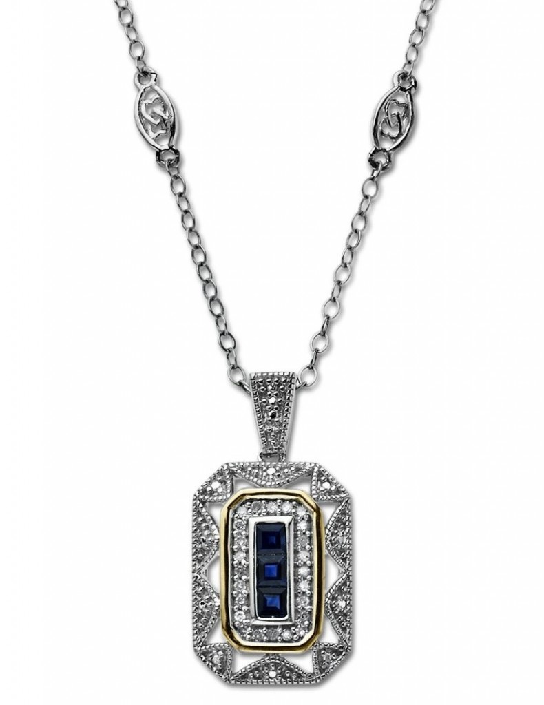 Art Deco Sapphire Bridal Necklace