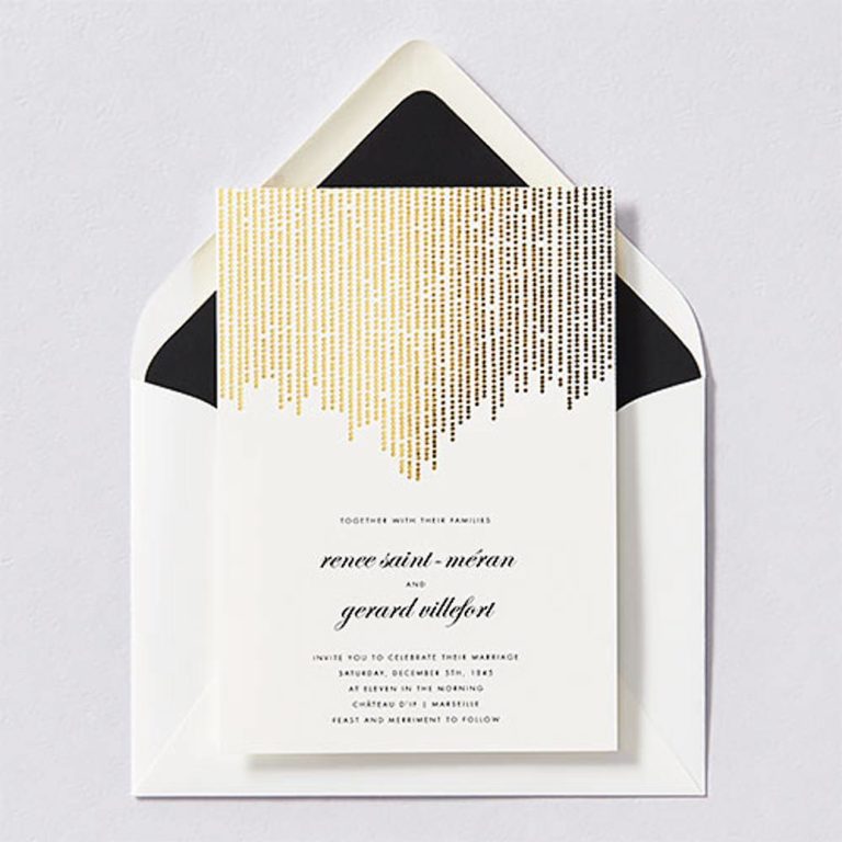 Foil Pressed Art Deco Invitations | Deco Weddings