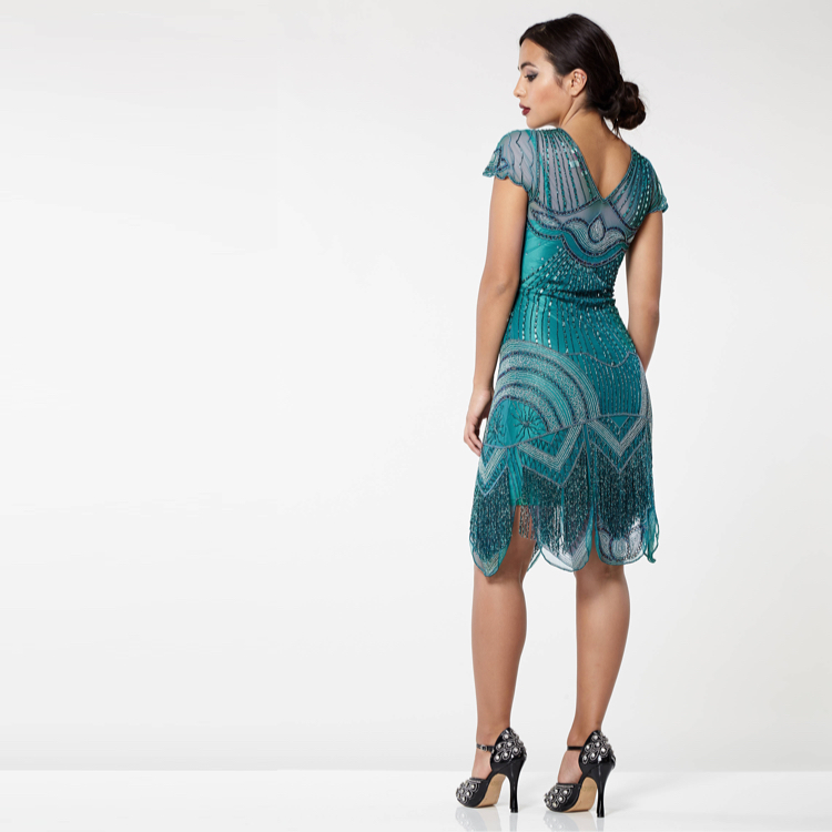 turquoise flapper dress