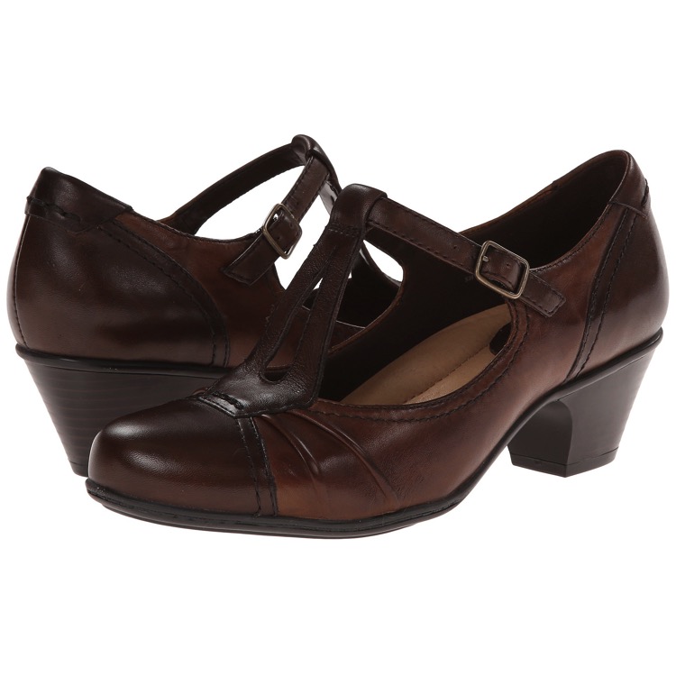 Brown Leather Flapper Shoes | T-Strap Heels | Deco Shop