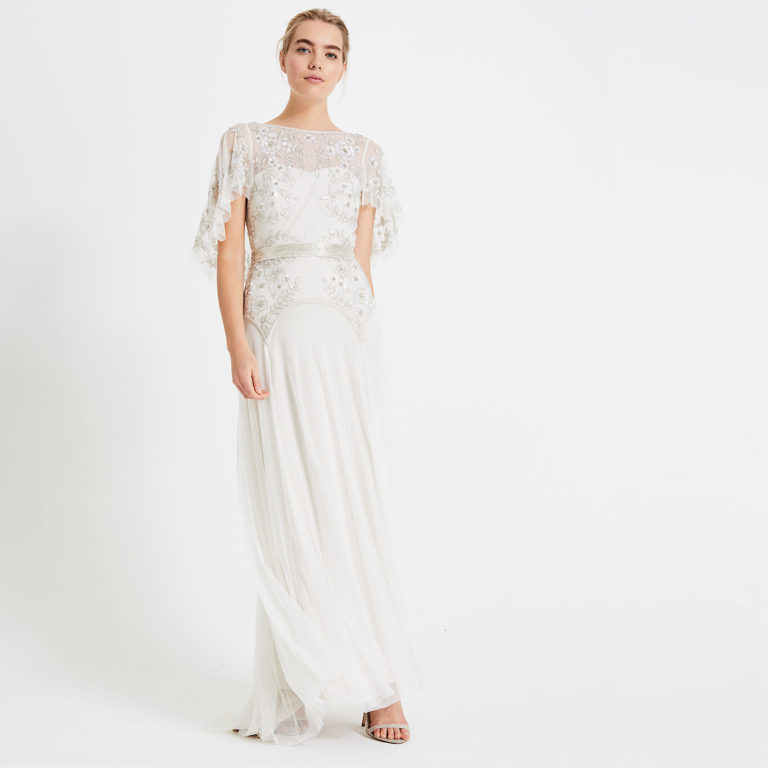Cape Sleeve 1920s Wedding Dress | Louise | Deco Shop
