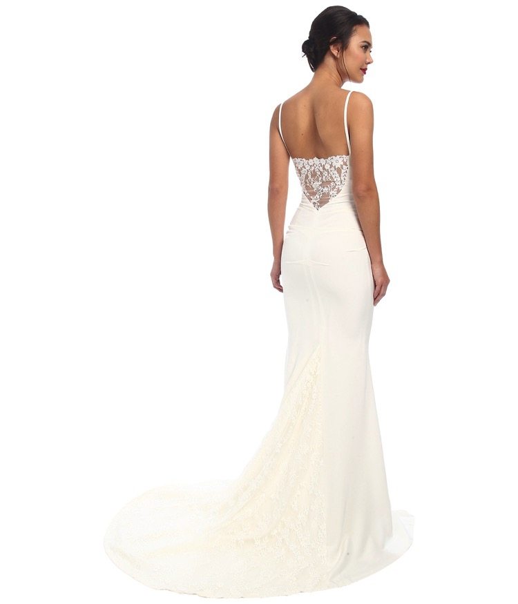 Hampton Gown low back lace gown with a beautiful long train – Mia