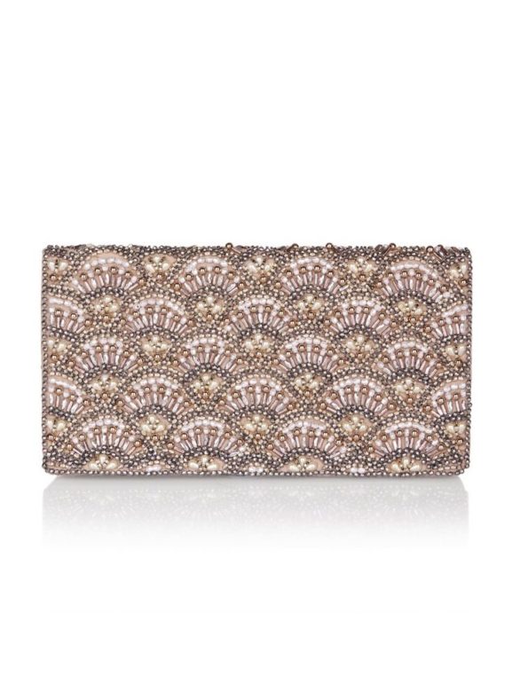 Faux Pearl Art Deco Clutch Bag