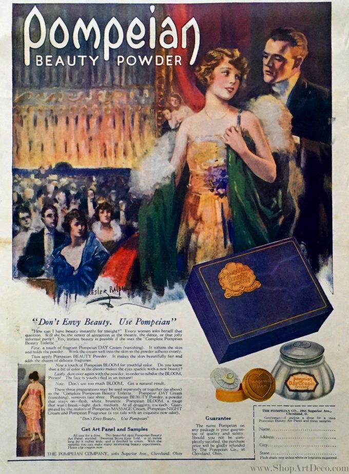 1920s Advertising || Vintage Pompeian Beauty Ads | Deco Weddings