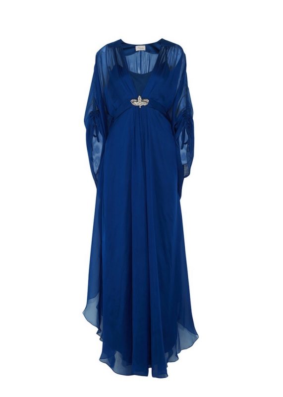 Royal Blue 1930s Style Chiffon Gown | Temperley London | Deco Shop