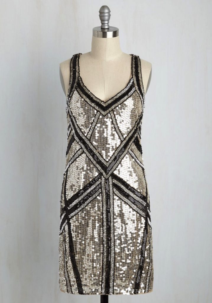 Silver Sequin Art Deco Cocktail Dress | Deco Shop