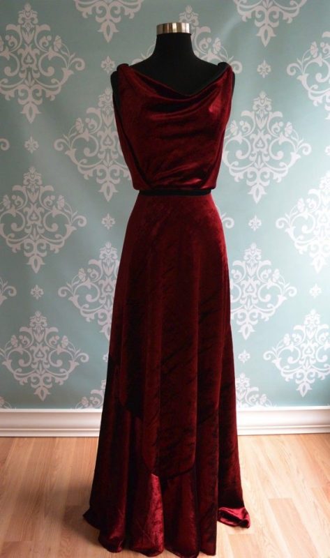 Wine Red 1930s Velvet Evening Gown | Deco Shop